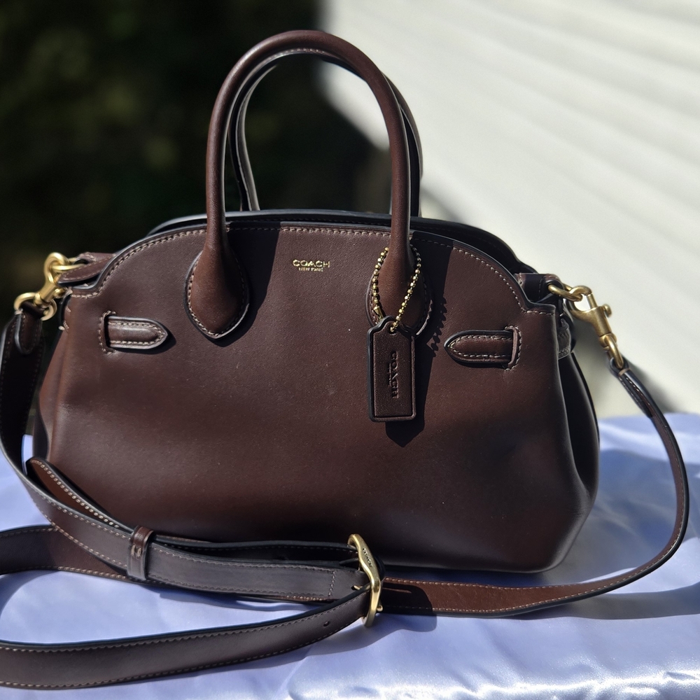 Coach Brown Leather Satchel with Gold Hardware